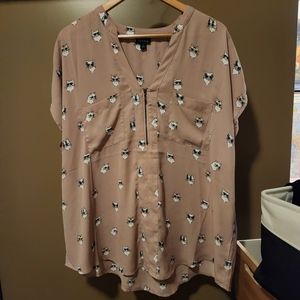 Cool Cat Blouse with Breast Pockets